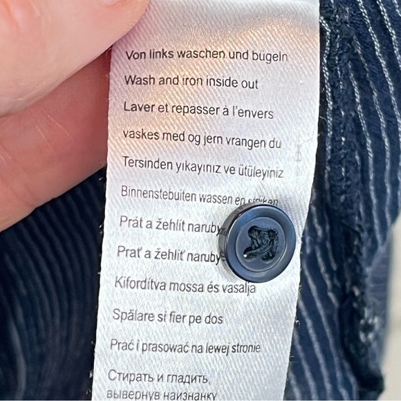 Women's Organic Cotton Tunic Top Railroad Stripe Hidden Buttons Peppy Natural 42 - Picture 10 of 16